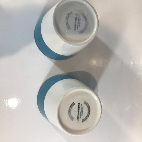 Starbucks Tazo Tea Blue & White Bone China Mugs 8OZ Set of 2 2011 - Picture 5 of 5